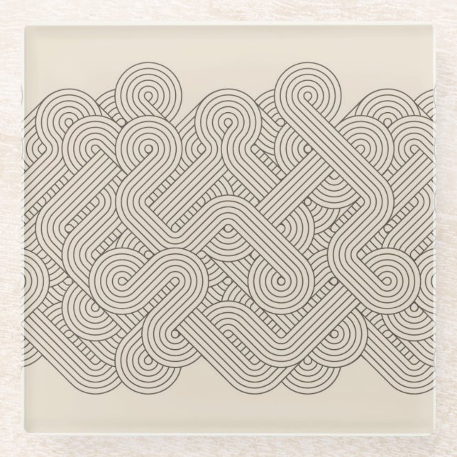 Abstrakte Grenze Glasuntersetzer (Vorderseite)