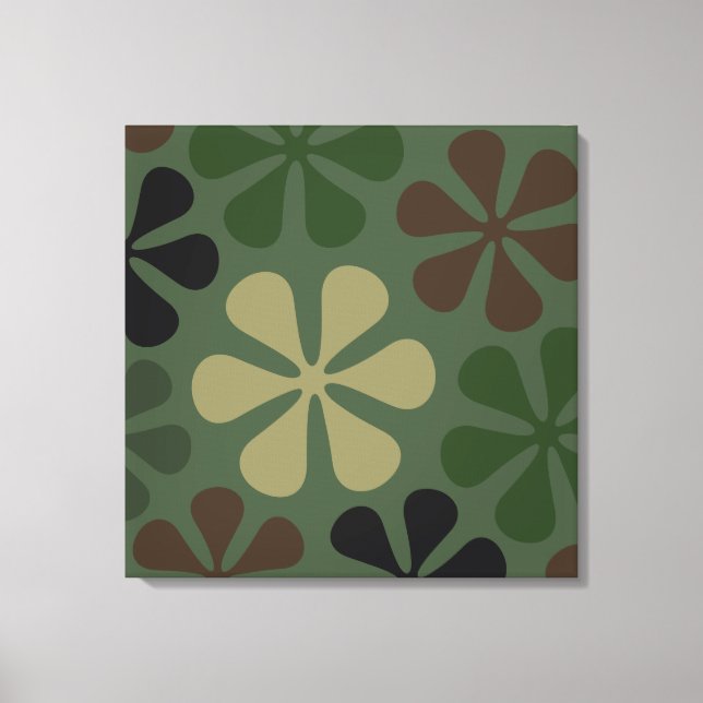 Abstrakte große Blume Camouflage Leinwanddruck (Vorderseite)