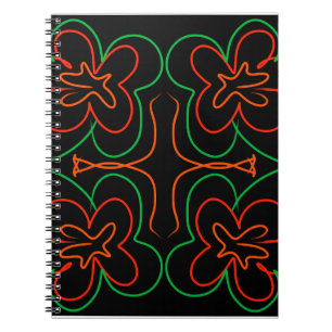 Abstrakte grün-orange Blume Notizblock