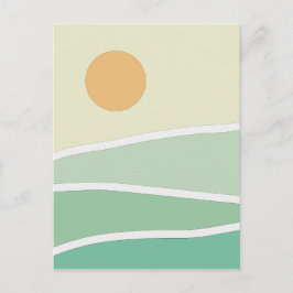 Abstrakte grüne Berge Postkarte