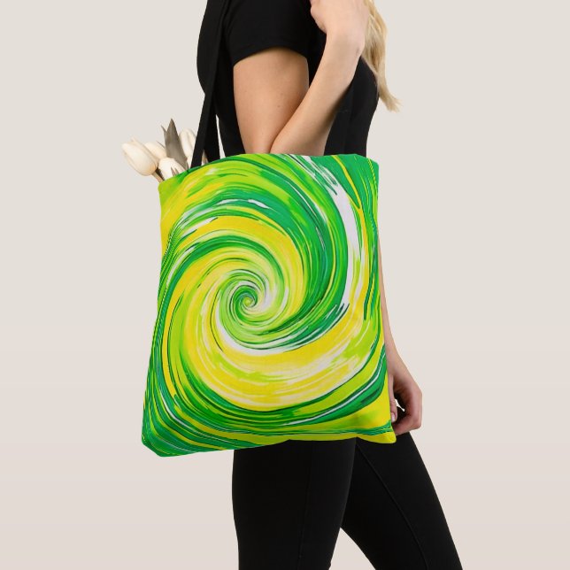 Abstrakte grüne gelbe Spiralkunst (Von Nahem)