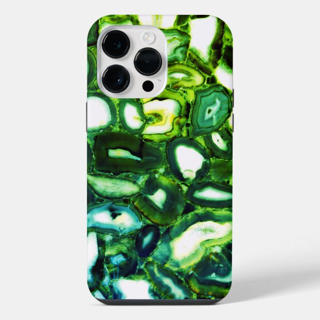 Abstrakte grüne Geode, grüner Edelstein iPhone Hülle (Rückseite)