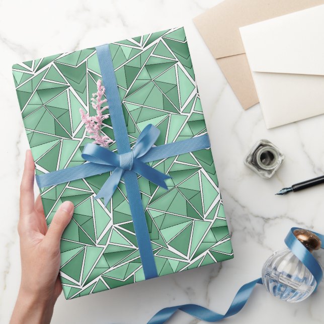 Abstrakte grüne geometrische Form  Geschenkpapier (Schenken)