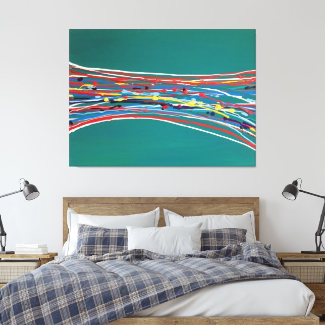 Abstrakte Grüne Kunst Moderne Leinwanddruck (Insitu (Schlafzimmer))