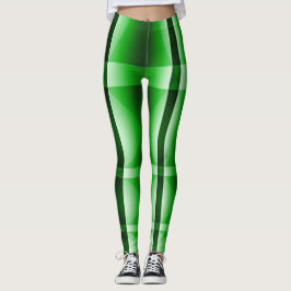 Abstrakte grüne Linien und Plätze Leggings