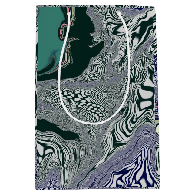 Abstrakte Grüne Marmorplatte Kunstgifttasche Mittlere Geschenktüte (Vorderseite)