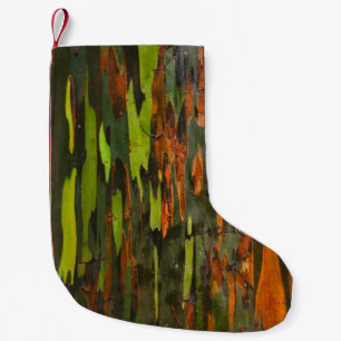 Abstrakte, grüne, orangefarbene und schwarze Male Kleiner Weihnachtsstrumpf