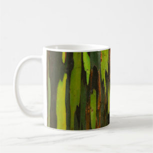 Abstrakte, grüne, orangefarbene und schwarze Maler Kaffeetasse