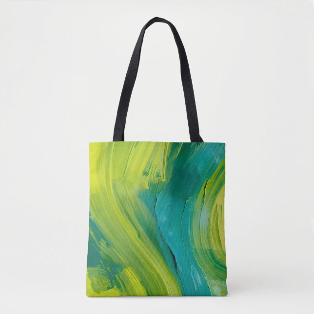 Abstrakte grüne Pinselstrich-Tasche – Moderne Kuns (Vorderseite)