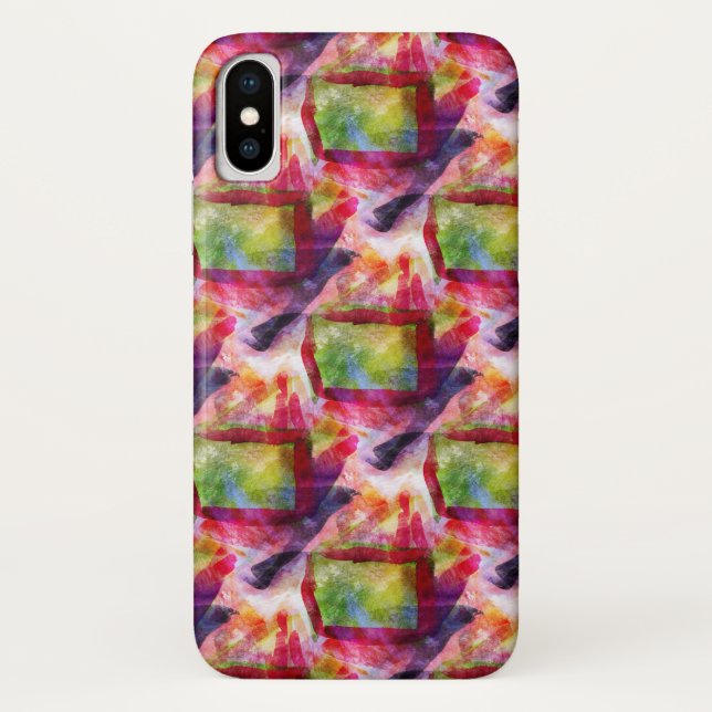 Abstrakte grüne, rote Tapete Case-Mate iPhone Hülle (Rückseite)