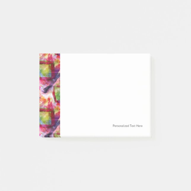 Abstrakte grüne, rote Tapete Post-it Klebezettel (Vorderseite)