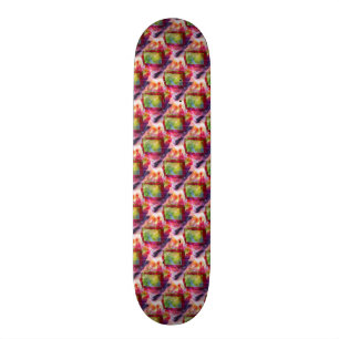 Abstrakte grüne, rote Tapete Skateboard