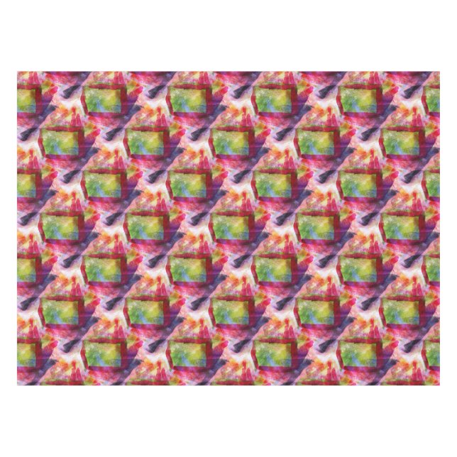 Abstrakte grüne, rote Tapete Tischdecke (Vorderseite (Horizontal))