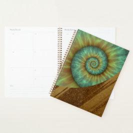 Abstrakte Grüne Spirale Natur Kunst Planer