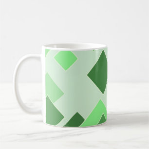 Abstrakte grüne Töne - Quadrat-Muster Akzente Säul Kaffeetasse