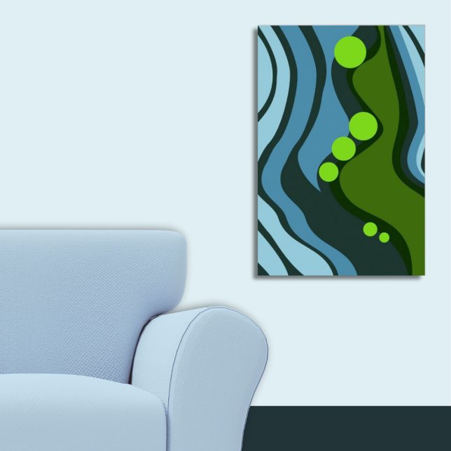 Abstrakte grüne und blaue Halbinsel Poster (Abstract Green and Blue Peninsula Poster)