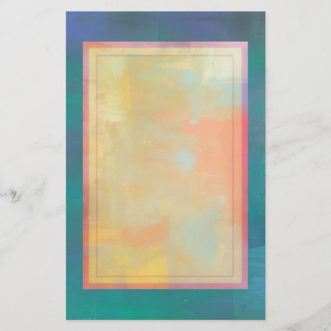 Abstrakte grüne und Lila Ruhe Briefpapier (Vorderseite)