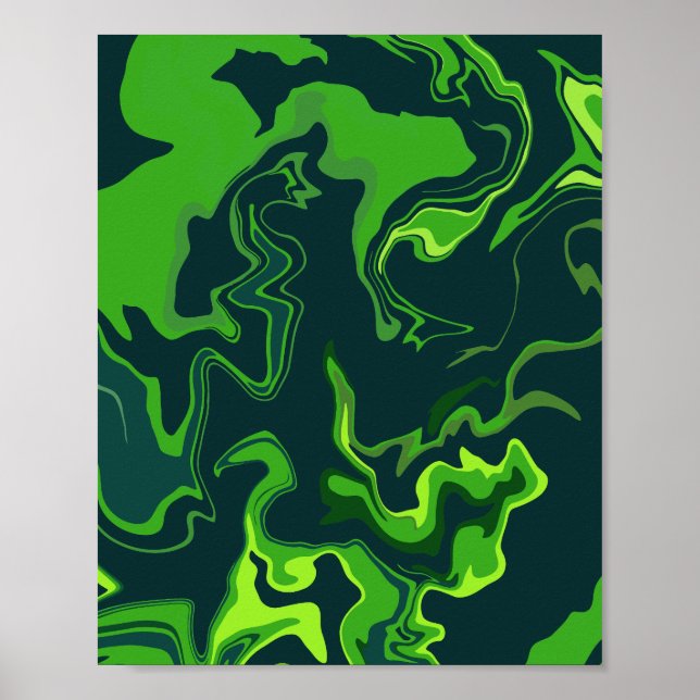 Abstrakte grüne Wirbel Poster (Vorne)