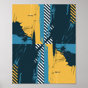 Abstrakte Grunge Geometric Artwork Poster