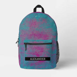 Abstrakte Grunge-Textur mit individuellem Namen Bedruckter Rucksack