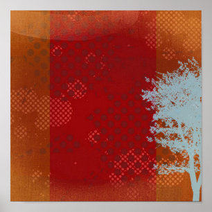 Abstrakte Grunge Tree Canvas Print Poster