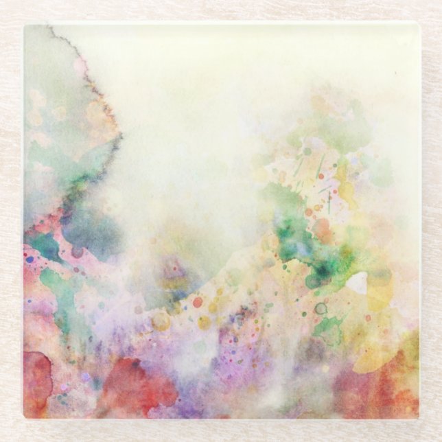 Abstrakte Grungebeschaffenheit mit Watercolorfarbe Glasuntersetzer (Vorderseite)