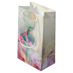 Abstrakte Grungebeschaffenheit mit Watercolorfarbe Kleine Geschenktüte