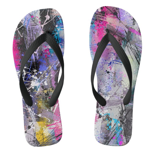 Abstrakte, grungelige Farbe Flip Flops (Fußbett)