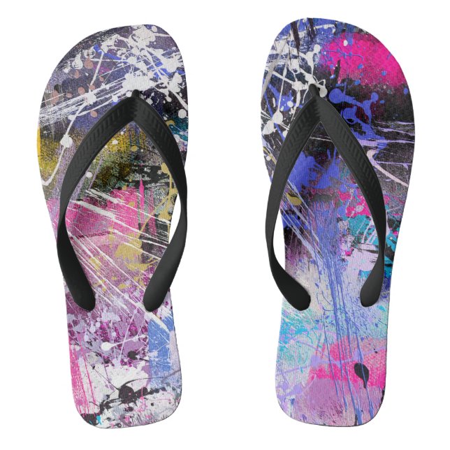 Abstrakte, grungelige Farbe Flip Flops (Fußbett)
