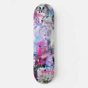 Abstrakte, grungelige Farbe Skateboard