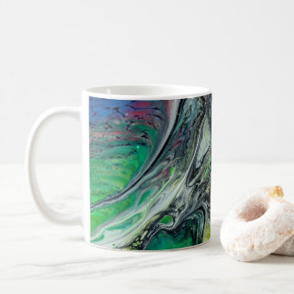 Abstrakte Grüntöne und Blues Kaffeetasse
