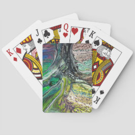 Abstrakte Grüntöne und Blues Spielkarten