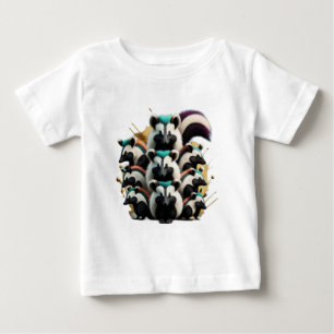 Abstrakte Gruppe der Niedlichen Funny Skunks Baby T-shirt