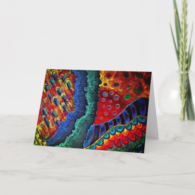 abstrakte Grußkarte "Blue Crystal" Karte (Vorderseite)