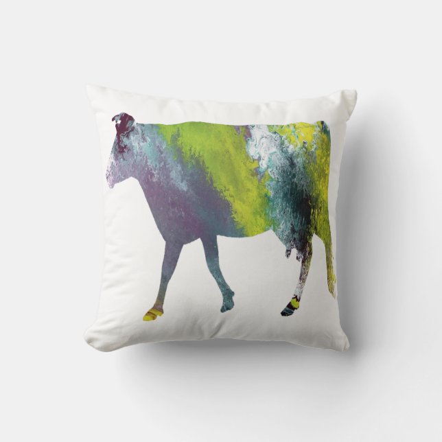 Abstrakte Guernsey-Kuh-Silhouette Kissen (Vorderseite)