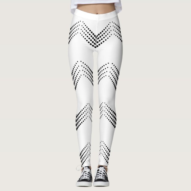 Abstrakte Halb-Ton Pulsating Circle Chevrons Leggings (Vorderseite)