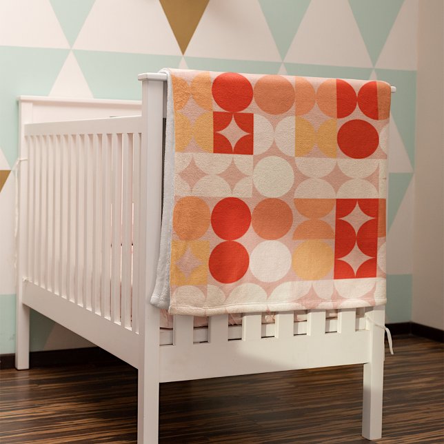 Abstrakte Halbkreise Mod Op Fusion Art Muster Fleecedecke (Von Creator hochgeladen)