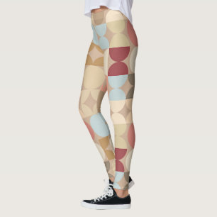 Abstrakte Halbkreise Mod Op Fusion Art Muster Leggings