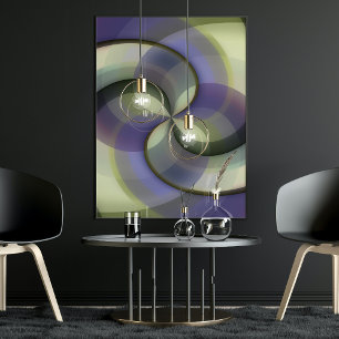 Abstrakte Halbkreise Wellige Mosaik-Kunst Muster Poster