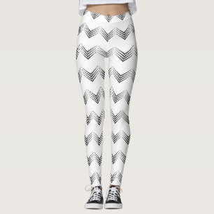 Abstrakte Halbton-Pulsationskreise Zigzags Leggings