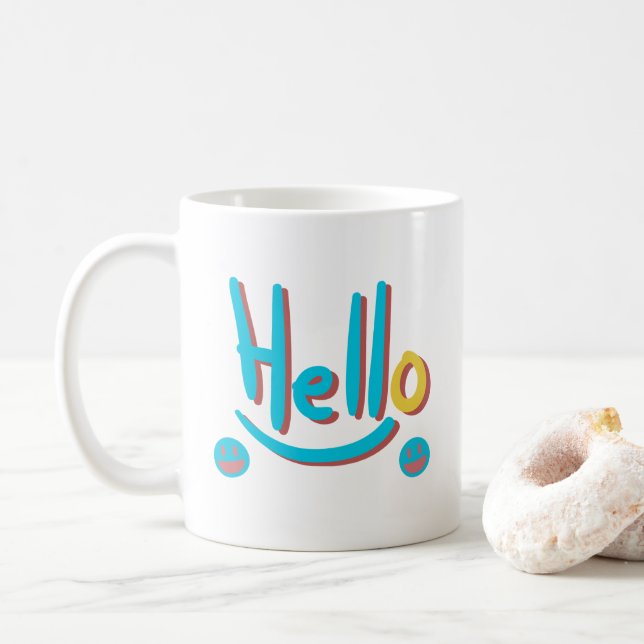 Abstrakte Hallo Musterkunst Kaffeetasse (Mit Donut)