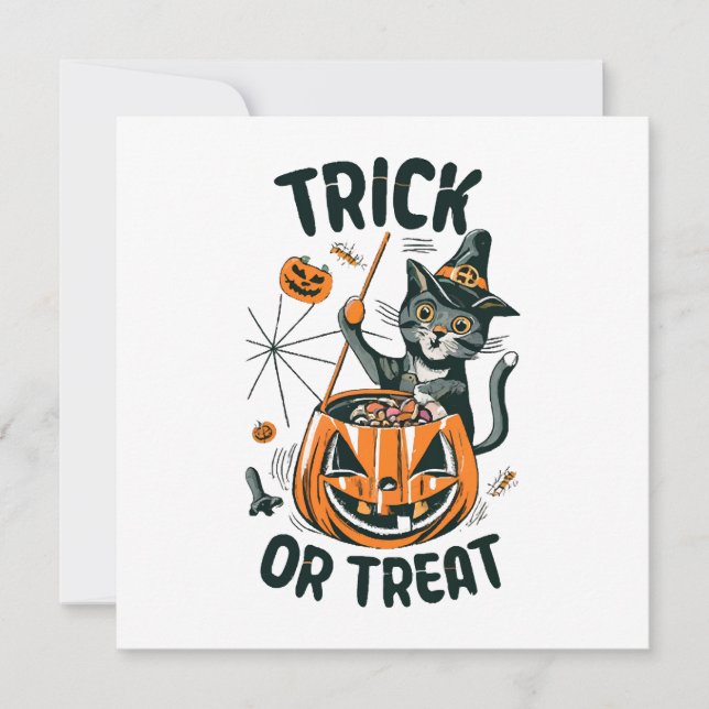 Abstrakte Halloween-Katze (Vorderseite)