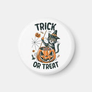 Abstrakte Halloween-Katze Magnet
