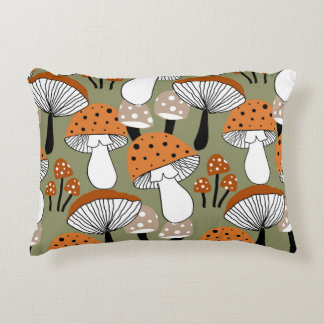 Abstrakte Hand Zeichnend bunte Pilze Wiederholen Dekokissen
