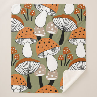 Abstrakte Hand Zeichnend bunte Pilze Wiederholen Sherpadecke