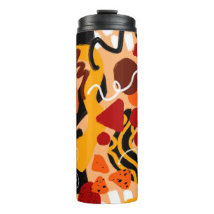 Abstrakte Hand Zeichnend geometrische Formen Pinse Thermosbecher
