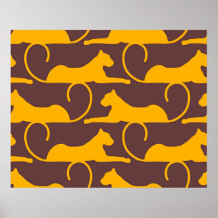 Abstrakte Hand Zeichnend Leopard Cheetah Panther C Poster