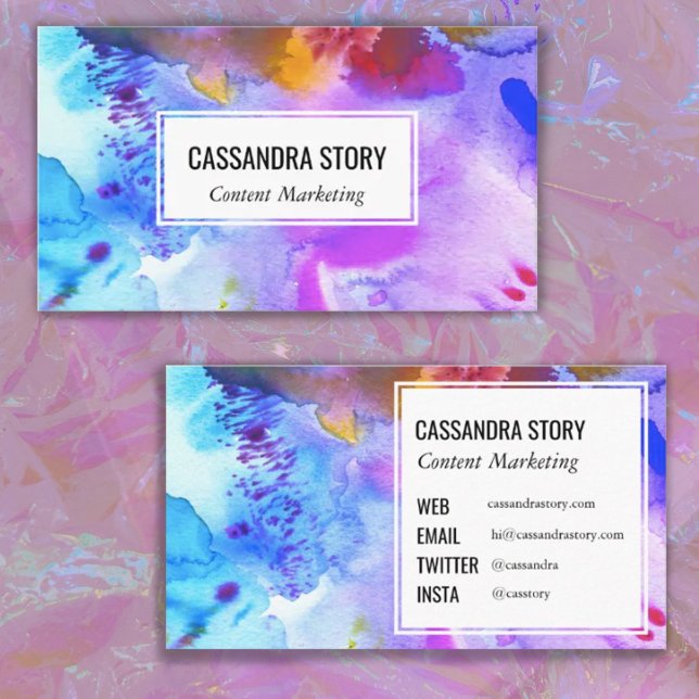 Abstrakte handbemalte Aquarellsteine Visitenkarte (Von Creator hochgeladen)