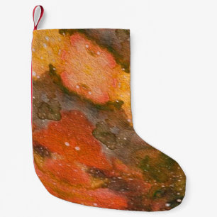 Abstrakte handbemalte Wasserfarbe. Netter Hintergr Kleiner Weihnachtsstrumpf