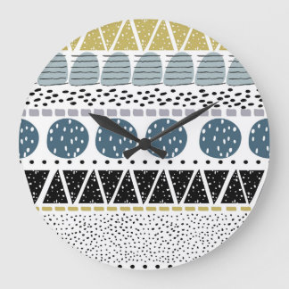 Abstrakte handgezeichnete, kreative Vintage Textur Große Wanduhr